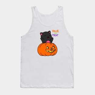 Black Cat Pumpkin Trick or Treat Tank Top